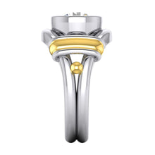 Afbeelding in Gallery-weergave laden, Tweekleurige diamanten solitaire herenring bezel set 2 karaat - harrychadent.nl
