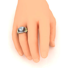 Afbeelding in Gallery-weergave laden, Tweekleurige diamanten solitaire herenring bezel set 2 karaat - harrychadent.nl