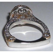 Afbeelding in Gallery-weergave laden, Verborgen Halo diamanten verlovingsring Euro schacht tweekleurige sieraden