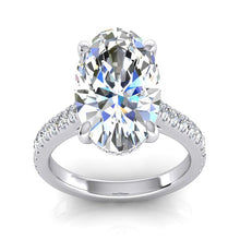 Afbeelding in Gallery-weergave laden, Verborgen Halo ovale diamanten verlovingsring met accenten 5.50 karaat - harrychadent.nl