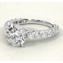 Afbeelding in Gallery-weergave laden, Verlovingsring ronde diamanten ring 3,80 karaat sieraden wit goud 14K - harrychadent.nl