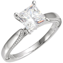 Afbeelding in Gallery-weergave laden, Vintage stijl 2 karaat prinses diamanten solitaire ring wit goud 14K - harrychadent.nl
