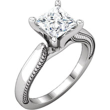 Afbeelding in Gallery-weergave laden, Vintage stijl 2 karaat prinses diamanten solitaire ring wit goud 14K - harrychadent.nl