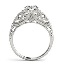 Afbeelding in Gallery-weergave laden, Vintage stijl ronde diamanten ring 1,75 karaat witgoud 14K - harrychadent.nl