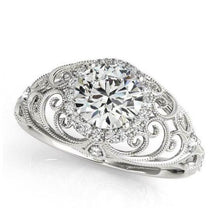Afbeelding in Gallery-weergave laden, Vintage stijl ronde diamanten ring 1,75 karaat witgoud 14K - harrychadent.nl