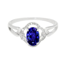 Afbeelding in Gallery-weergave laden, Wit goud 14K 6.70 karaat tanzaniet met diamanten ring - harrychadent.nl