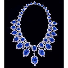 Afbeelding in Gallery-weergave laden, Witgoud 291,17 ct, Sieraden met blauwe saffier en witte Diamanten ketting - harrychadent.nl