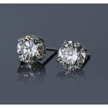 Afbeelding in Gallery-weergave laden, Witgouden 14K Prong Ronde Diamond Stud Earring G Si1 2 karaat - harrychadent.nl