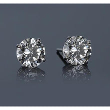 Afbeelding in Gallery-weergave laden, Witgouden 14K Prong Ronde Diamond Stud Earring G Si1 2 karaat - harrychadent.nl