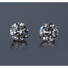Afbeelding in Gallery-weergave laden, Witgouden 14K Prong Ronde Diamond Stud Earring G Si1 2 karaat - harrychadent.nl