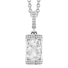 Afbeelding in Gallery-weergave laden, Witgouden diamanten hanger staaf set ovaal oud geslepen 4 karaat 14K - harrychadent.nl