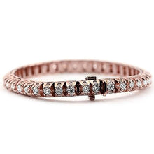 Afbeelding in Gallery-weergave laden, Witte diamanten tennisarmband 6,35 karaat dames roségoud 14K - harrychadent.nl