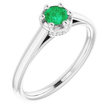 Afbeelding in Gallery-weergave laden, Zes Prong Ronde Groene Smaragd Diamanten Ring 1,25 Karaat Wit Goud 14K - harrychadent.nl