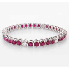 Afbeelding in Gallery-weergave laden, diamant ruby tennis armband 44,75 karaat Prong set vrouwen sieraden - harrychadent.nl