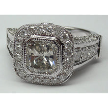 Afbeelding in Gallery-weergave laden, diamanten vrouwen Halo verlovingsring wit goud 14K accenten 5,50 kt- harrychadent.nl
