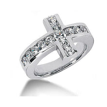 Afbeelding in Gallery-weergave laden, kruisvorm dames diamanten ring band set 3,40 ct. Wit goud - harrychadent.nl