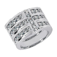 Afbeelding in Gallery-weergave laden, kruisvorm dames diamanten ring band set 3,40 ct. Wit goud - harrychadent.nl