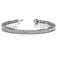 Afbeelding in Gallery-weergave laden, prinses geslepen diamanten dames tennisarmband 11 karaat witgoud 14k - harrychadent.nl