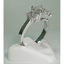 Afbeelding in Gallery-weergave laden, prinses geslepen drie stenen diamanten damesring 3.50 karaat witgoud - harrychadent.nl