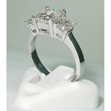 Afbeelding in Gallery-weergave laden, prinses geslepen drie stenen diamanten damesring 3.50 karaat witgoud - harrychadent.nl