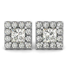 Afbeelding in Gallery-weergave laden, prinses & ronde diamant 2.50 Carat Stud Halo Earring Witgoud 14K - harrychadent.nl