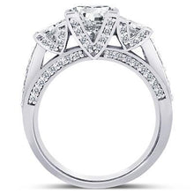 Afbeelding in Gallery-weergave laden, echte princess diamant 1.50karaat ring zijaanzicht