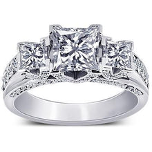 Afbeelding in Gallery-weergave laden, echte princess diamant 1.50karaat ring vooraanzicht