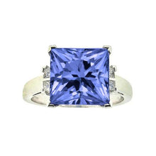 Afbeelding in Gallery-weergave laden, prinses tanzaniet diamanten 8.50 karaat fancy ring wit goud 14k - harrychadent.nl