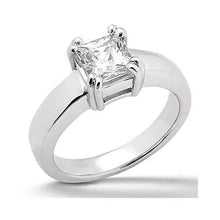 Afbeelding in Gallery-weergave laden, solitaire ring met prinses geslepen diamanten 0,75 ct. Wit goud 14K Nieuw - harrychadent.nl