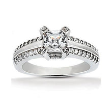 Afbeelding in Gallery-weergave laden, solitaire ring met prinses geslepen diamanten 2.20 ct. Met accenten - harrychadent.nl
