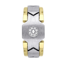 Afbeelding in Gallery-weergave laden, 0,50 Karaat Ronde Echt Diamanten Solitaire Herenring Tweekleurig Goud 14K
