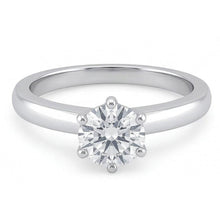 Afbeelding in Gallery-weergave laden, echte round diamant 0.75karaat ring vooraanzicht
