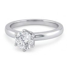 Afbeelding in Gallery-weergave laden, echte round diamant 0.75karaat ring bovenaanzicht
