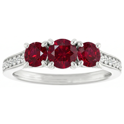 1.10 karaat Birma Ruby Diamond geaccentueerde ring 14K White Gold New