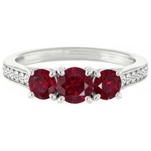 Afbeelding in Gallery-weergave laden, 1.10 karaat Birma Ruby Diamond geaccentueerde ring 14K White Gold New
