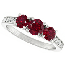 Afbeelding in Gallery-weergave laden, 1.10 karaat Birma Ruby Diamond geaccentueerde ring 14K White Gold New
