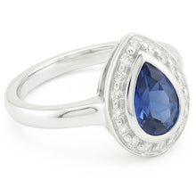 Afbeelding in Gallery-weergave laden, 1.30 Ct Ceylon Sapphire Pear Diamonds Trouwring
