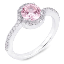 Afbeelding in Gallery-weergave laden, 1.35 ct roze saffier &amp; ronde Natuurlijke echte diamanten ( niet in een laboratorium gekweekt ) verlovingsring edelsteen WG 14K
