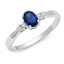 Afbeelding in Gallery-weergave laden, 1.40 Ct Ceylon Sapphire Met Diamant Vijf Stenen Trouwring
