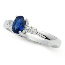 Afbeelding in Gallery-weergave laden, 1.40 Ct Ceylon Sapphire Met Diamant Vijf Stenen Trouwring

