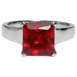 1.50 Karaat Prinses Solitaire Rode Robijn Ring Verloving