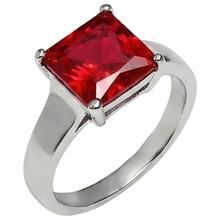 Afbeelding in Gallery-weergave laden, 1.50 Karaat Prinses Solitaire Rode Robijn Ring Verloving

