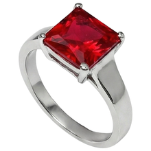 Afbeelding in Gallery-weergave laden, 1.50 Karaat Prinses Solitaire Rode Robijn Ring Verloving
