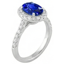 Afbeelding in Gallery-weergave laden, echte round saffier 1.50karaat ring close-up detail
