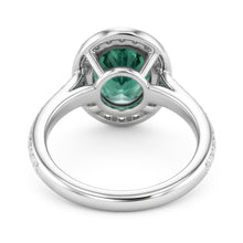 Afbeelding in Gallery-weergave laden, 1.50 karaat groene ovale saffier en Natuurlijke echte diamanten ( niet in een laboratorium gekweekt ) ring wit goud 14K

