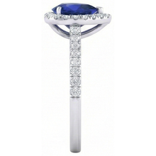 Afbeelding in Gallery-weergave laden, 1.60 ct peer geslepen Sri Lanka blauwe saffier Natuurlijke echte diamanten ( niet in een laboratorium gekweekt ) ring
