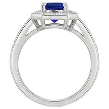 Afbeelding in Gallery-weergave laden, 1.70 karaat Emerald Cut Ceylon Sapphire Diamond Ring Wit Goud 14K
