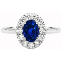 Afbeelding in Gallery-weergave laden, echte round saffier 1.85karaat ring zijaanzicht
