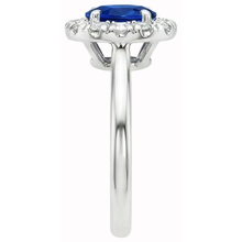 Afbeelding in Gallery-weergave laden, echte round saffier 1.85karaat ring close-up detail

