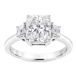 1.91 karaats kussen Natuurlijke echte diamant ( niet in het laboratorium gekweekt ) drie 3 stenen ring goud nieuw